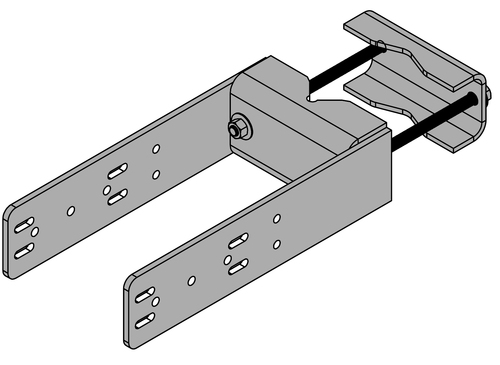 Photo of LOW PIM UNIVERSAL DOUBLE RRU MOUNT. FITS ROUND LEGS 1/2 to 5, 60 Deg ANGLE LEGS 1 to 3.5.  TWO BRACKETS INCLUDED. D210RRU