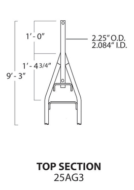 Photo of TOP SECTION 9' 3-1/2 FOR 25G SECTION WITH 2-1/4 MAST TUBE RS-R-25AG3