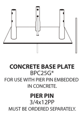 Photo of 25G CONCRETE BASE PLATE.  USE WITH GUYED AND BRACKETED TOWERS RS-R-BPC25G