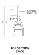Photo of TOP SECTION 9' 3-1/2 FOR 25G SECTION WITH 2-1/4 MAST TUBE RS-R-25AG3